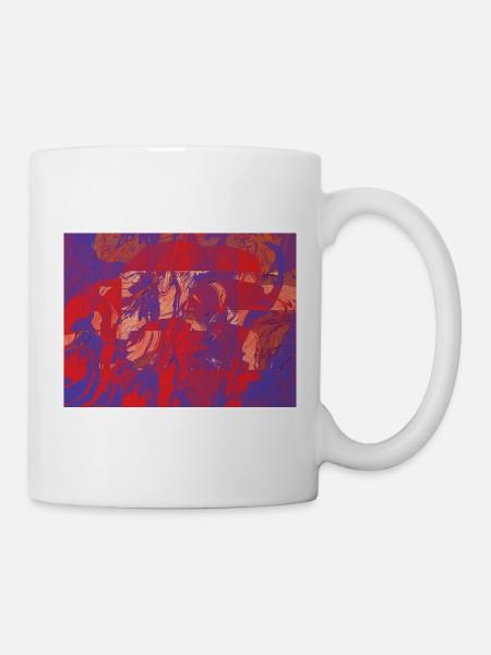 Farbwirbel Feuerfluss - Tasse - Weiß