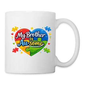 My Brother Is Au-Some Autism Heart Saying - Mug - white - Right