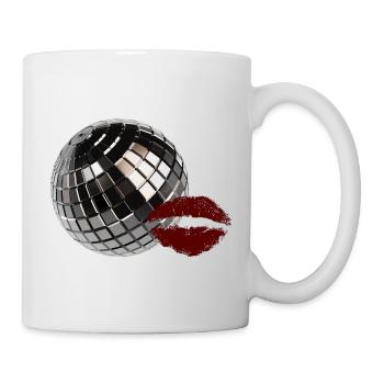 Boule disco rétro avec l’esthétique de la fête Y2K Red Lips - Mug blanc - blanc - Droite