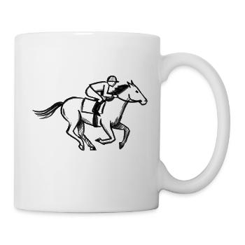 Jockey Horse Racing Sports Betting - lllustration - Mug - white - Right