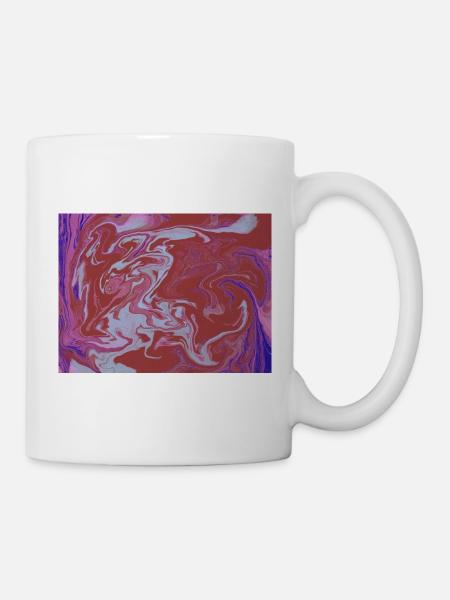 Marble Flux Red-Pink Pattern - Mug - white