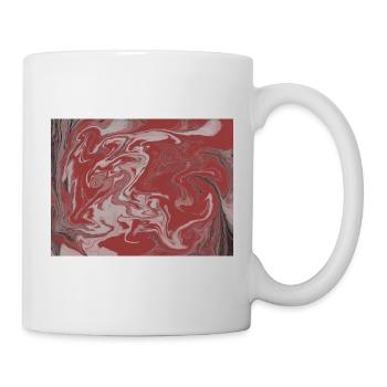 Marmorwirbel Rotgrau - Tasse - Weiß - Rechts