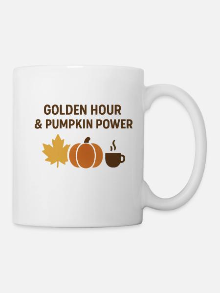 Goldene Stunde & Kürbispower - Tasse - Weiß