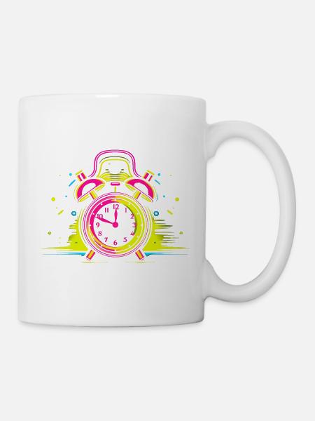 Wecker Synthwave - Tasse - Weiß