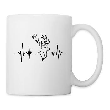 Ligne Battement de Cœur - Cadeau Chasseur - Mug blanc - blanc - Droite