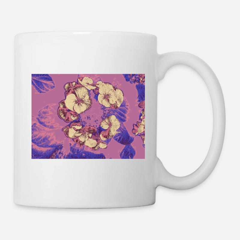 Pastel Blossoms Gold Sketch - Mug - white