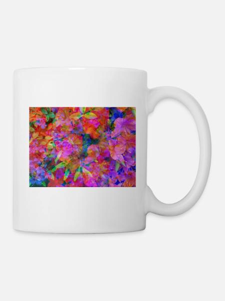 Farbexplosion Blüten-Collage - Tasse - Weiß
