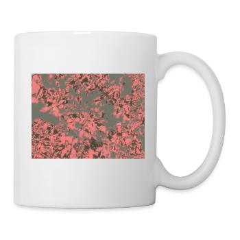 Coral Leaf Pink Gray Pattern - Mug - white - Right