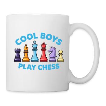 Cool Boys play Chess coole Jungs spielen Schach  - Tasse - Weiß - Rechts