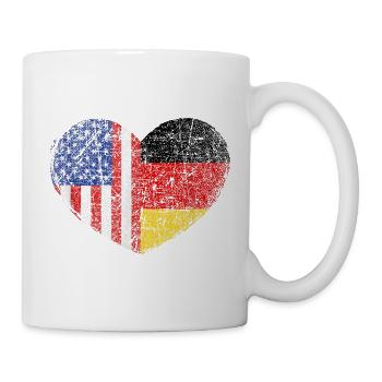 Heart Flag USA-Germany - Mug - white - Right