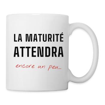 Maturité en Attente Typo Contrasté - Mug blanc - blanc - Droite