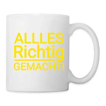 Everything done right text in yellow - Mug - white - Right