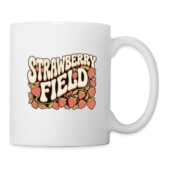 Champ de fraises rétro des années 60 - Mug blanc - blanc - Droite