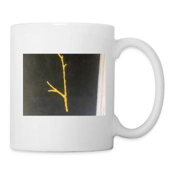 Golden twig on black background - Mug - white - Right