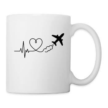 Airplane Heartbeat Travel - Mug - white - Right
