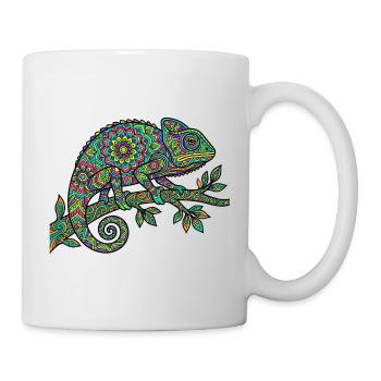 Mandala Chameleon Colorful Psychedelic - Mug - white - Right