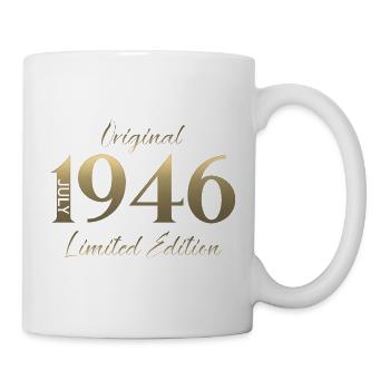 80. Geburtstag Geschenk Vintage Juli Jahrgang 1946 - Tasse - Weiß - Rechts