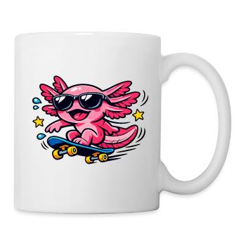 Pink Axolotl Skater with Sunglasses - Mug - white - Right