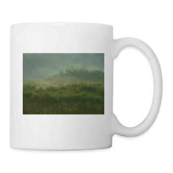 Misty Morning Light Over Lush Green Wetland - Mug - white - Right