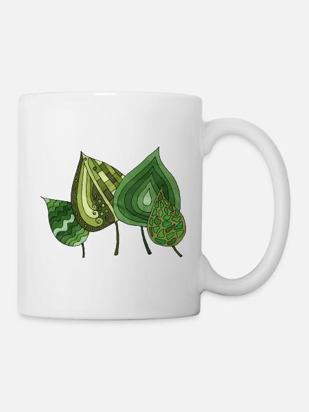 Blätter - Tasse - Weiß