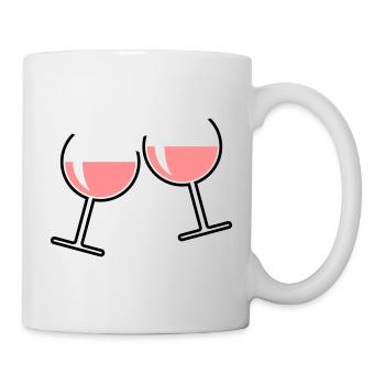 2 rosé wine glasses (rosé wine / wine / round open) - Mug - white - Right