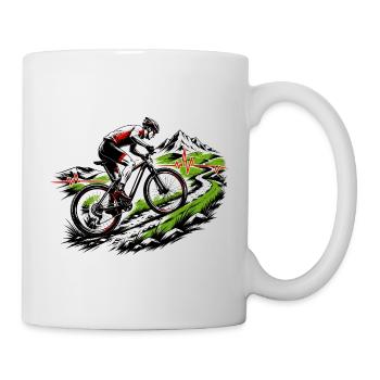 Pulsation en descente VTT Battement de cœur Cycler Adrénaline Vitesse - Mug blanc - blanc - Droite