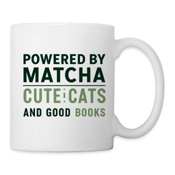 Matcha Cat Books T-Shirt Gift Bookworms - Mug - white - Right