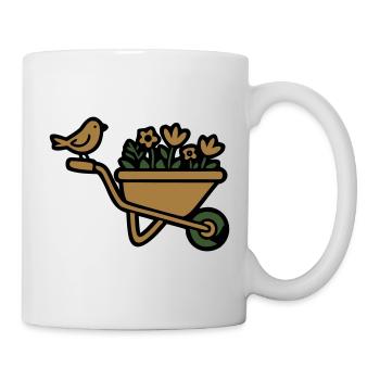  Schubkarre Blumen Schrebergarten Gärtnerin - Tasse - Weiß - Rechts