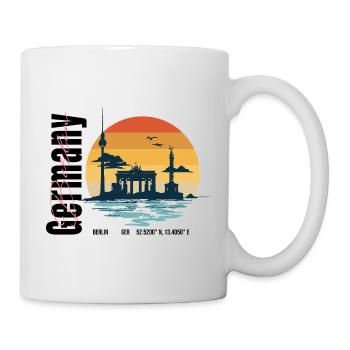 Berliner Abendsonnen-Skyline - Tasse - Weiß - Rechts