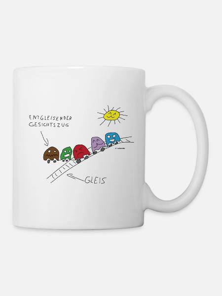 Entgleisender Gesichtszug - Tasse - Weiß