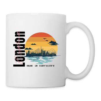London Silhouette Vintage Sunset - Mug blanc - blanc - Droite