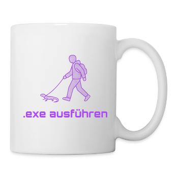 EXE AUSFÜHREN Lustiges Nerd IT Pixel Echse Design - Tasse - Weiß - Rechts