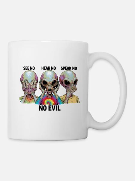 See no evil aliens - Tasse - Weiß