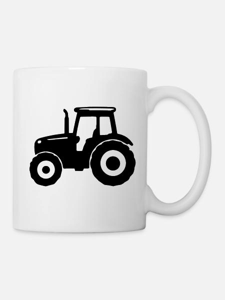 Traktor Silhouette - Tasse - Weiß