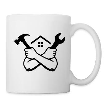 Handwerker Haus Werkzeug Emblem - Tasse - Weiß - Rechts