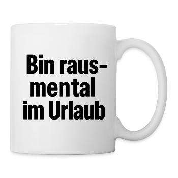 Schwarze Typo-Block Kunst Urban - Tasse - Weiß - Rechts