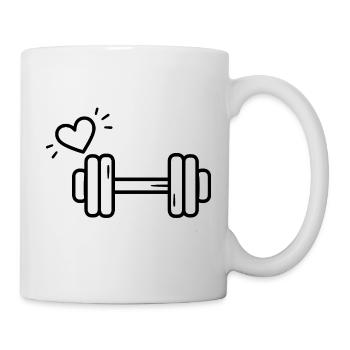 Passion Fitness Heart Dumbbell T-shirt - Mug - white - Right
