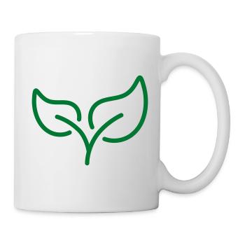 Icône de ligne de feuille verte Eco Nature Symbole de croissance Vect - Mug blanc - blanc - Droite