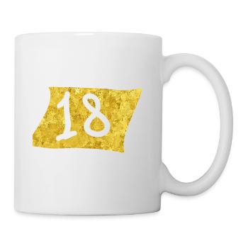 Design de célébration Golden 18 - Mug blanc - blanc - Droite