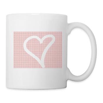 Contour du cœur en point rouge - Mug blanc - blanc - Droite