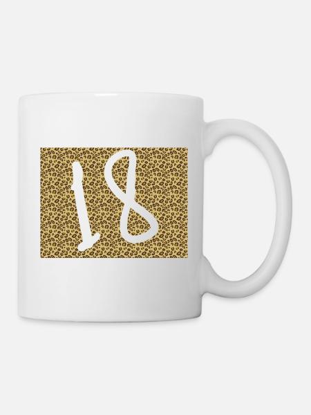 Leopard Muster mit Großem Ampersand - Tasse - Weiß