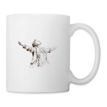 Spread arm silhouette - Mug - white - Right