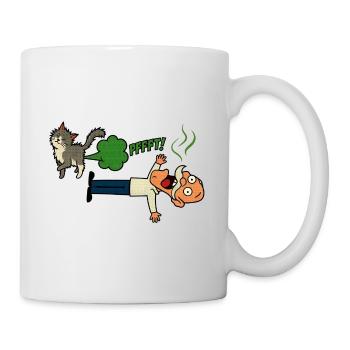 Cat fart shakes the master - Mug - white - Right