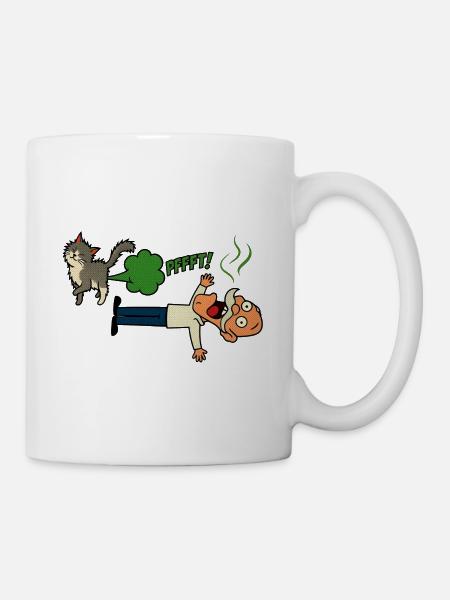 Cat fart shakes the master - Mug - white