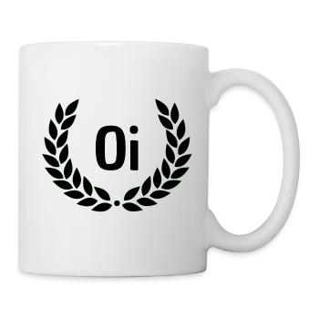 Green Laurel Wreath Outline - Mug - white - Right
