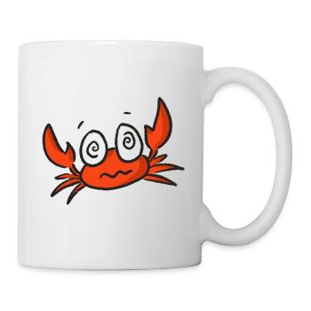 Dessin animé de crabe rouge aux grands yeux - Mug blanc - blanc - Droite