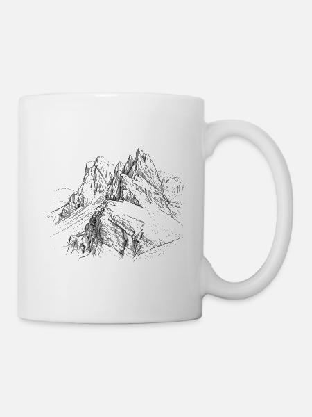 Secada Silhouette | Odle Dolomiten Design | - Tasse - Weiß