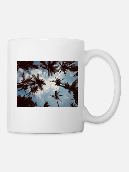 Perspektive der tropischen Palmen - Tasse - Weiß