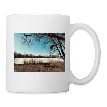 Winter landscape by the lake - Mug - white - Right