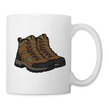 Illustration de chaussures de randonnée en plein air - Mug blanc - blanc - Droite
